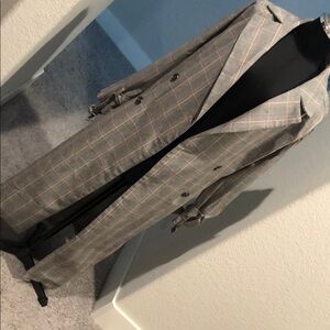 Lulumari Gray Plaid Trench Coat